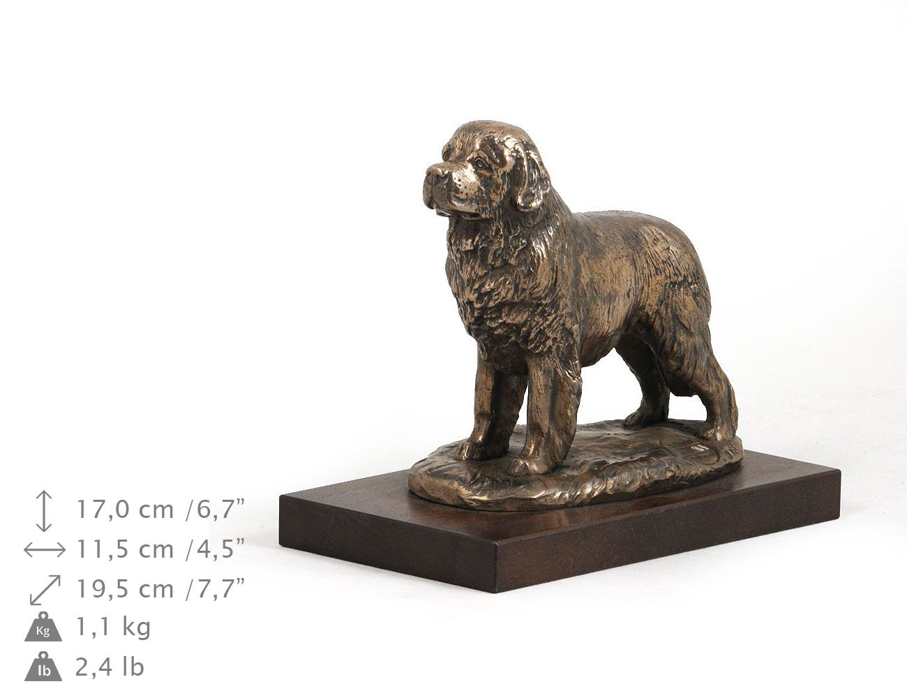 Newfoundland, Wooden Statue, Bronze, ArtDog, DE