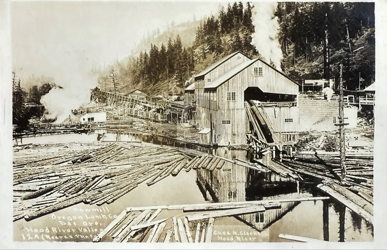 DEE Oregon Lumber Company Sawmill Hood River Valley RPPC Photo Postcard COPY DEE Oregon Lumber Company Sawmill Hood River Valley RPPC Photo Postcard COPY