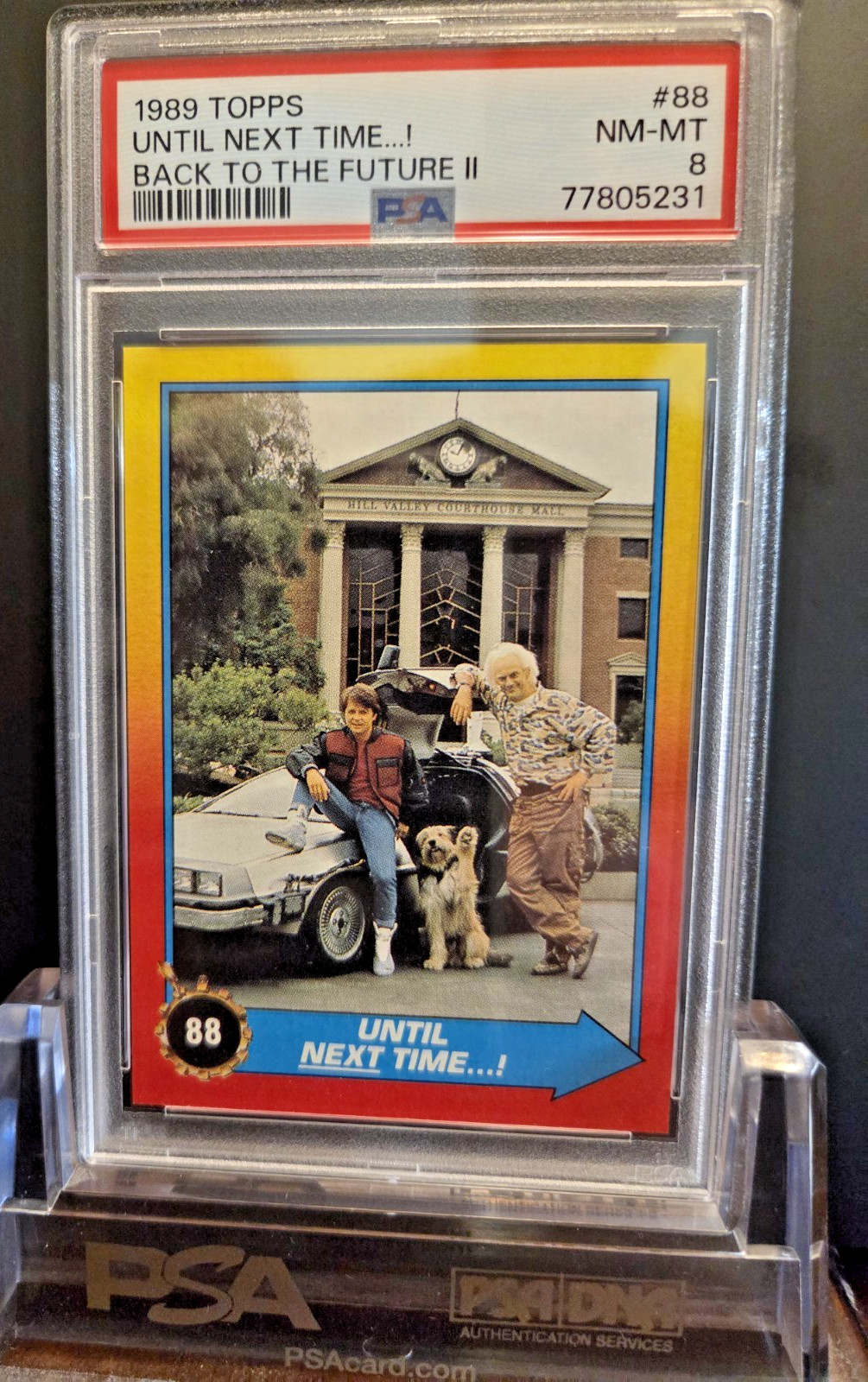 1989 Topps Back to the Future Until Next Time Marty Doc PSA 8 NM/MT #88 Iconic 1989 Topps Back to the Future Until Next Time Marty Doc PSA 8 NM/MT #88 Iconic