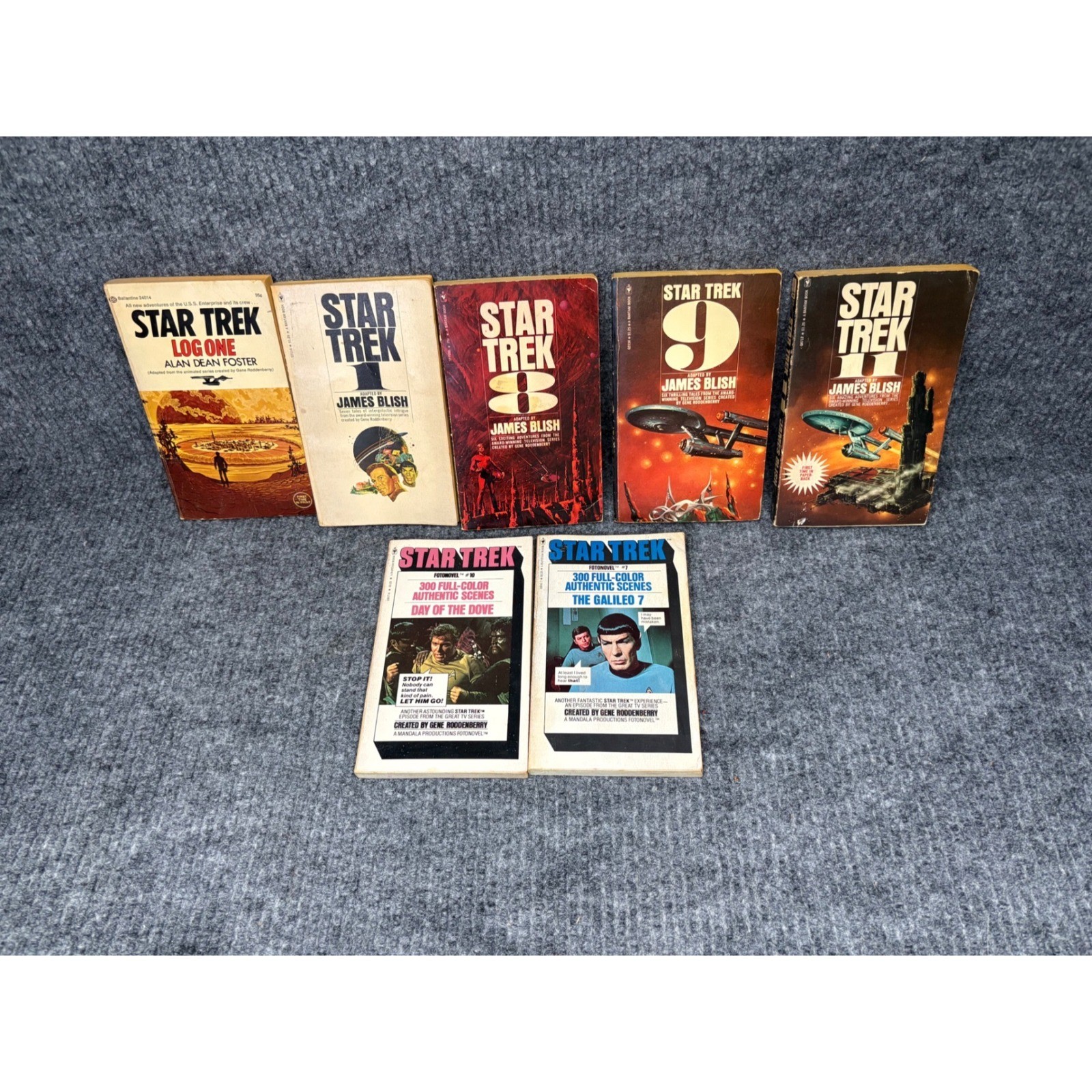Vintage Star Trek Paperback Book Lot James Blish Fotonovels Log One Sci-Fi 7pc Vintage Star Trek Paperback Book Lot James Blish Fotonovels Log One Sci-Fi 7pc