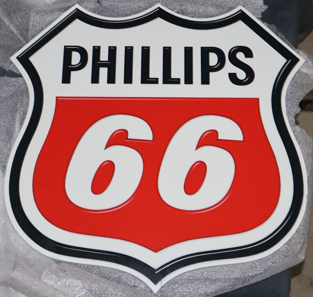 Phillips 66 Shield Logo 18”x 18” Gas & Oil Advertising Sign NOS Phillips 66 Shield Logo 18”x 18” Gas & Oil Advertising Sign NOS