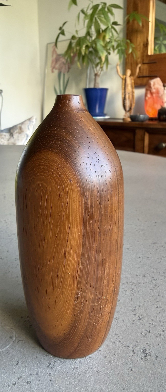 Vintage Hand Turned Wooden Bud Vase Bottle Mid Century Vintage Hand Turned Wooden Bud Vase Bottle Mid Century