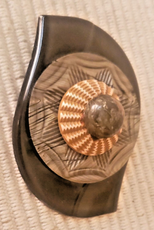 Vintage Handcrafted Bakelite Buckle & Button Pin, TN Artist Delores E. M. Landis
