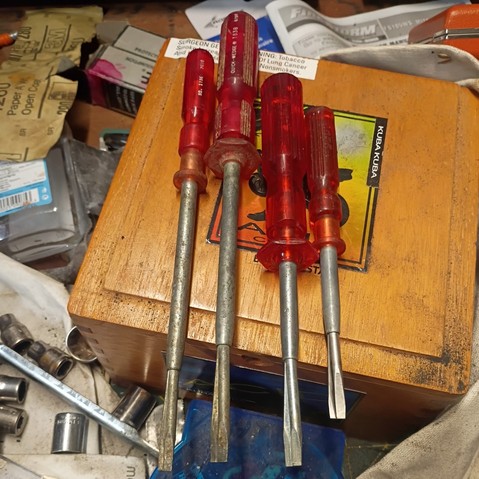 Quick Wedge Screwdriver Set 4pc Vintage #1836#1736#1734#1834 Made in USA Quick Wedge Screwdriver Set 4pc Vintage #1836#1736#1734#1834 Made in USA