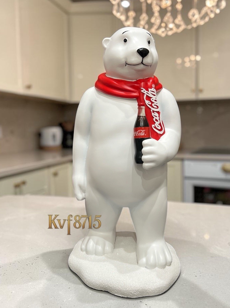 12” Coca-Cola Polar Bear Christmas Figurine w/Bottle of Coca-Cola & Red Scarf 12” Coca-Cola Polar Bear Christmas Figurine w/Bottle of Coca-Cola & Red Scarf