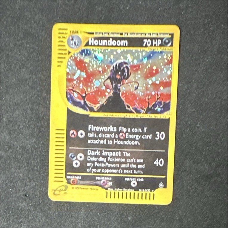 Nintendo Pokemon Houndoom H11/H32 Holo 70 PV Stage 1 English 2002 Nintendo Pokemon Houndoom H11/H32 Holo 70 PV Stage 1 English 2002