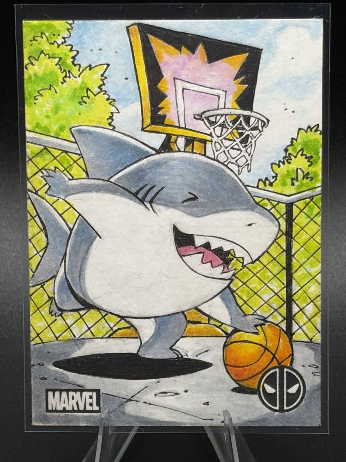 2025 Topps Chrome Marvel Deadpool Jeff The Land Shark 1/1 Sketch JTROY Auto 2025 Topps Chrome Marvel Deadpool Jeff The Land Shark 1/1 Sketch JTROY Auto