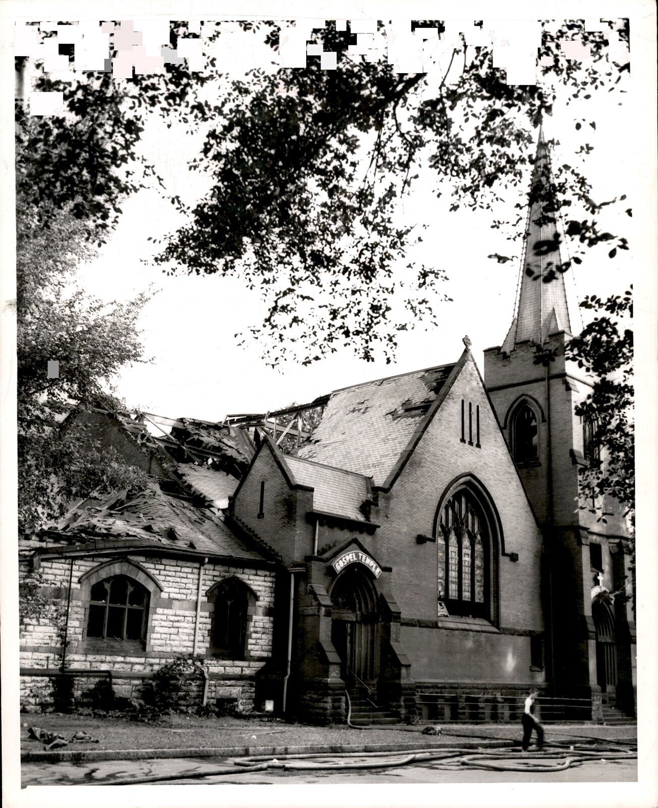 LD276 1952 Original Photo PARK CONGREGATIONAL CHURCH DESTROYED IN ST PAUL FIRE