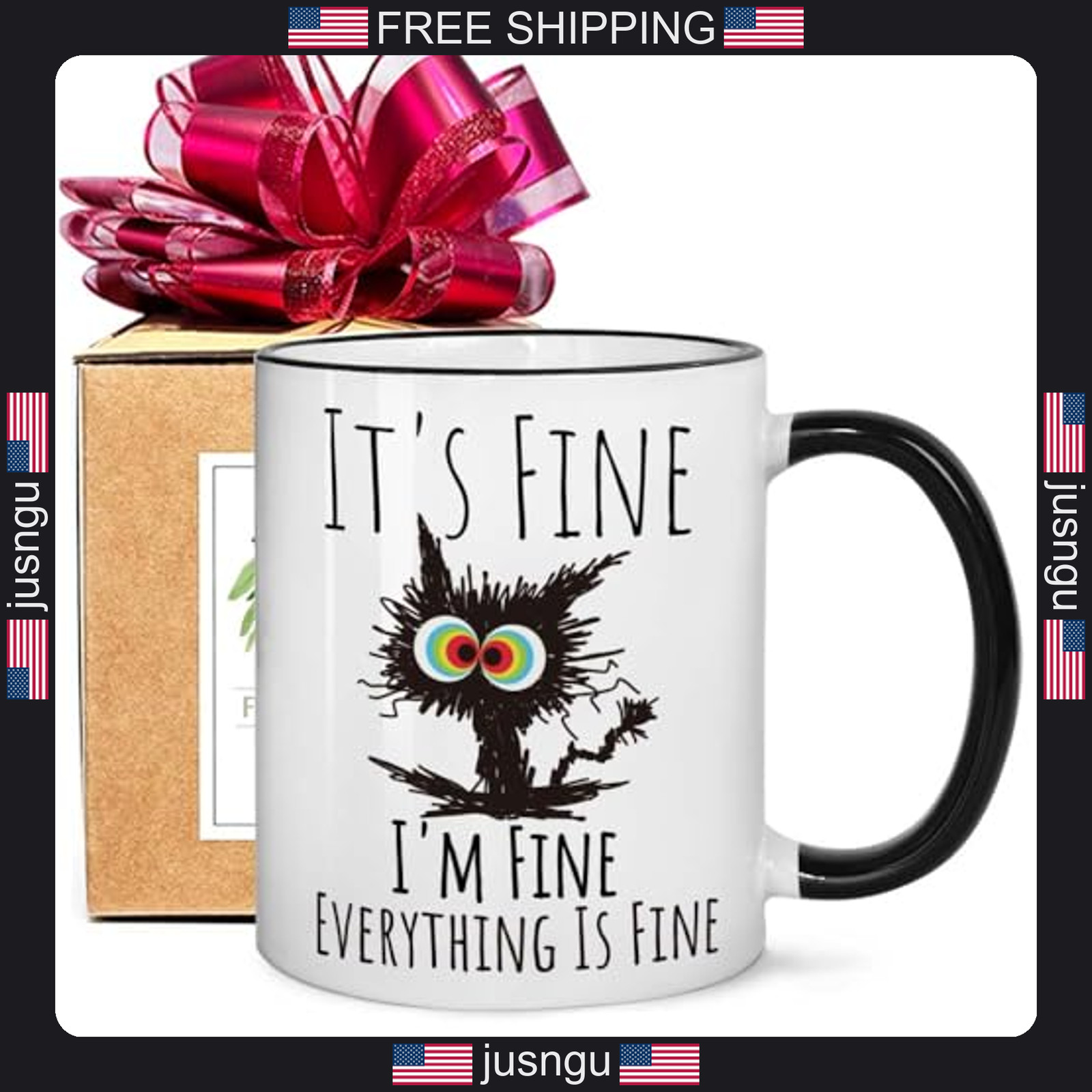 Funny Cat Coffee Mug 11oz Ceramic Gift for Cat Lovers, Novelty Tea Cup Funny Cat Coffee Mug 11oz Ceramic Gift for Cat Lovers, Novelty Tea Cup