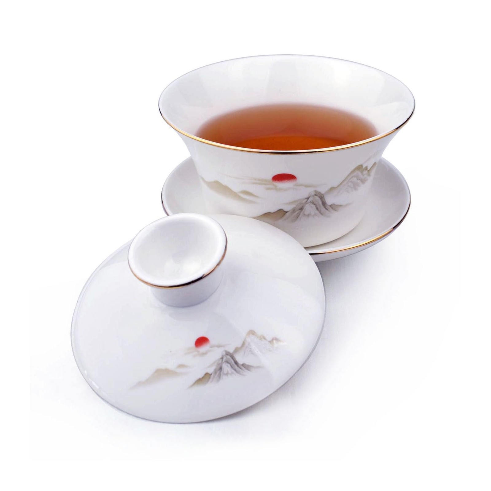 Yxhupot Gaiwan White Porcelain 500Ml Teacup Sancai Cup Set Lid Kungfu Tea