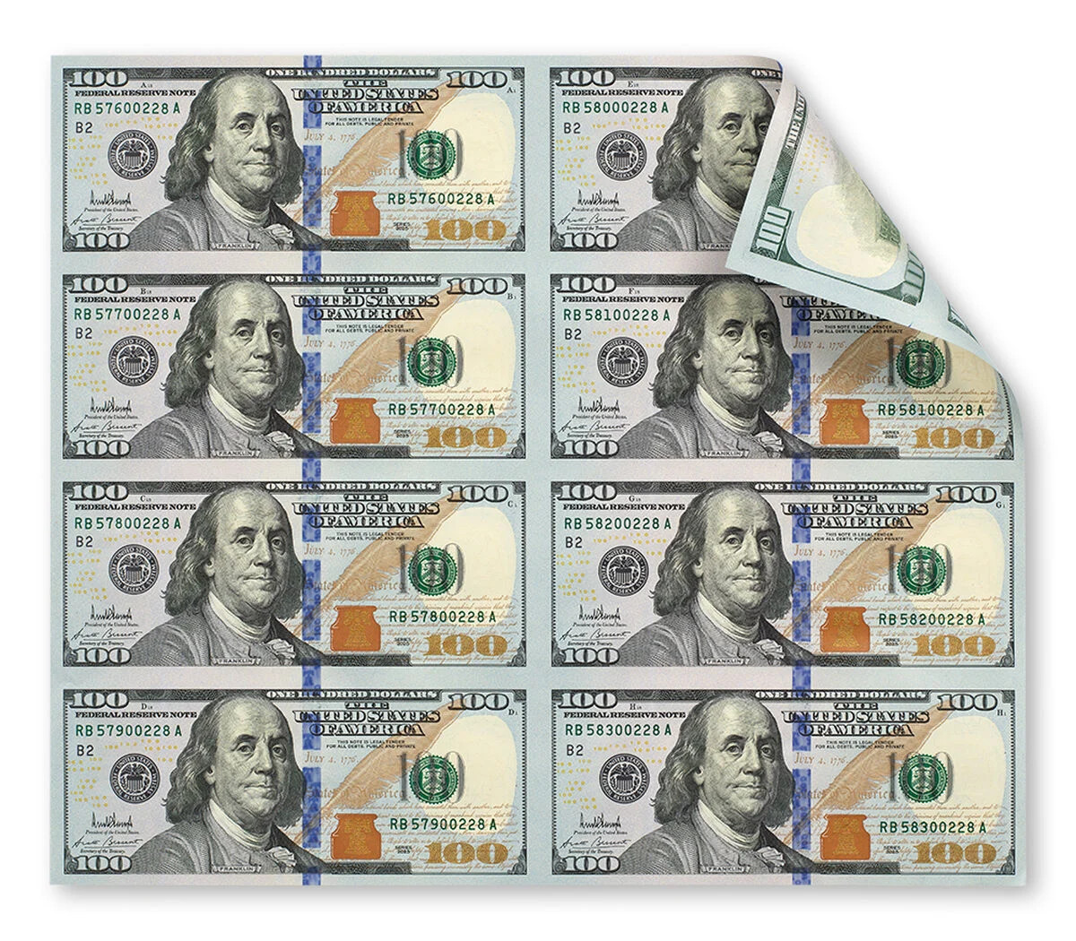 2025 Donald Trump signed 100$ Bill sheet of 8. In original government shipping 2025 Donald Trump signed 100$ Bill sheet of 8. In original government shipping
