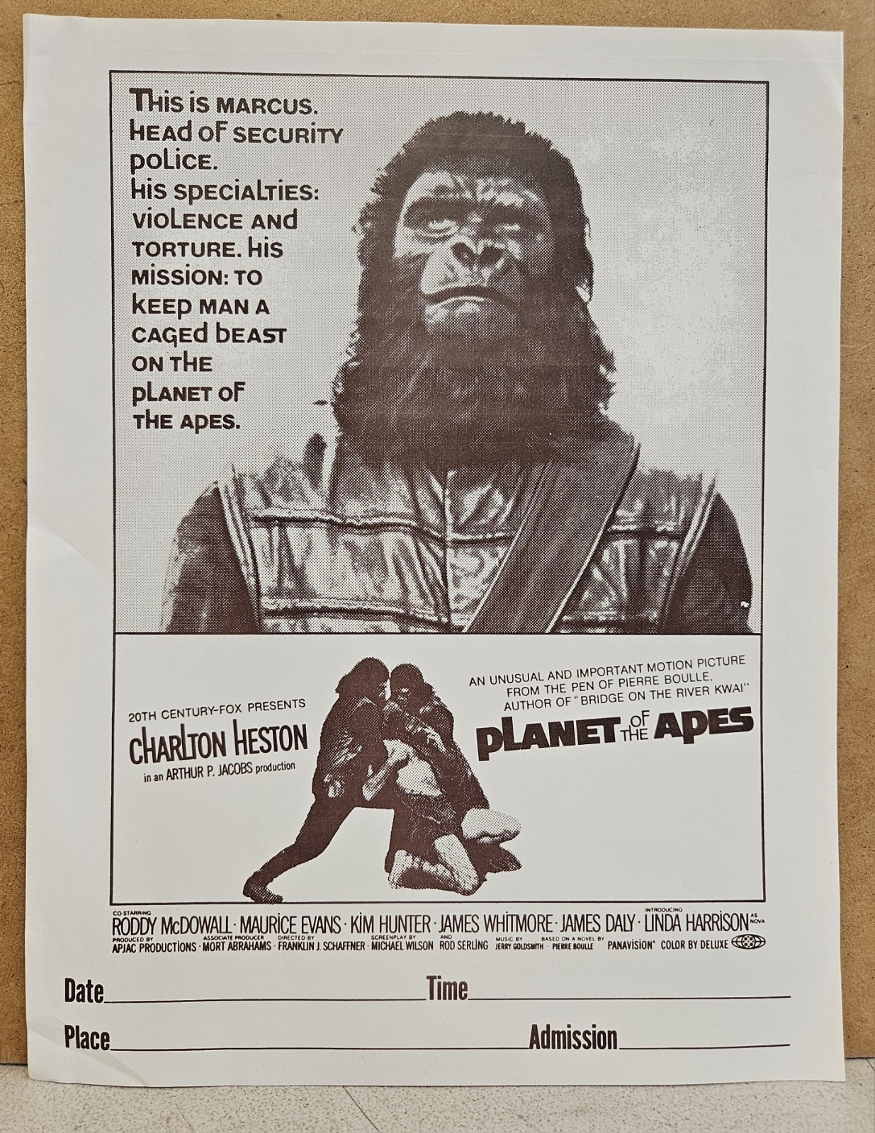 RARE 1968 PLANET OF THE APES RARE 1968 PLANET OF THE APES