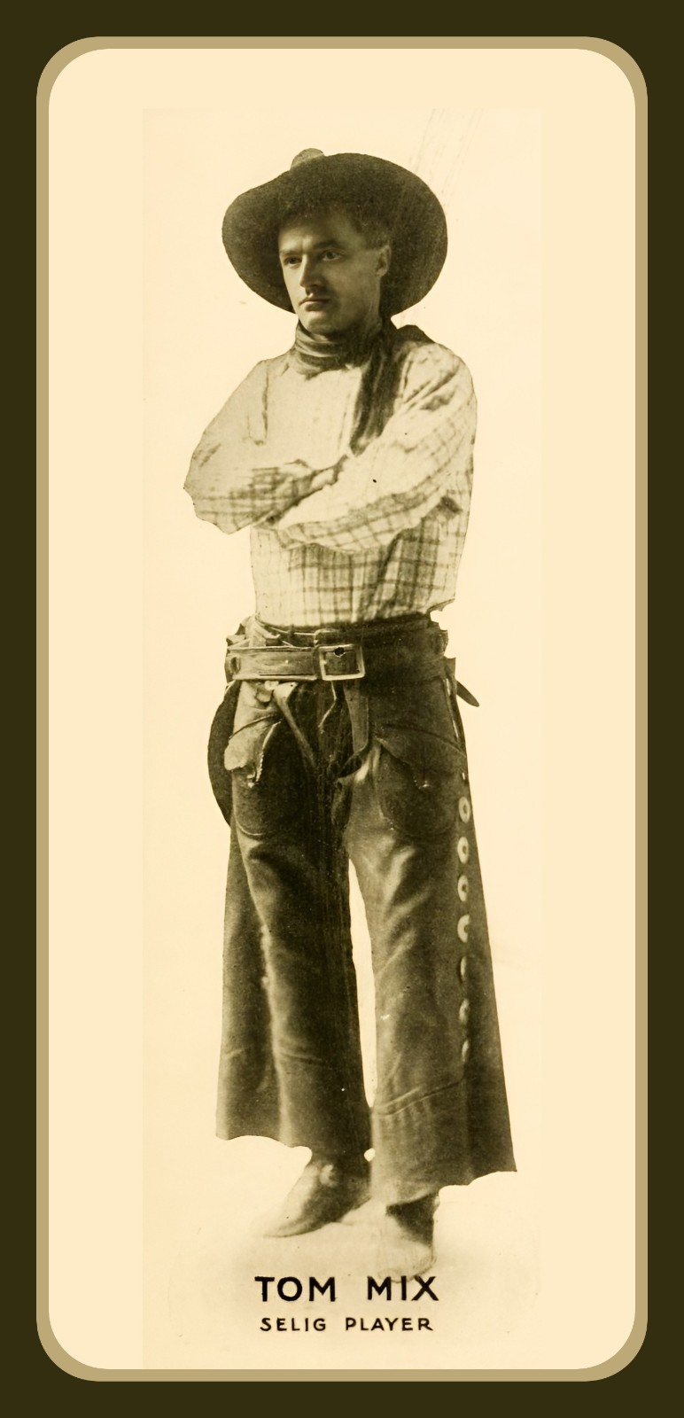 TOM MIX - 1915 Western Cowboy Hero - Laminated Photo Bookmark TOM MIX - 1915 Western Cowboy Hero - Laminated Photo Bookmark