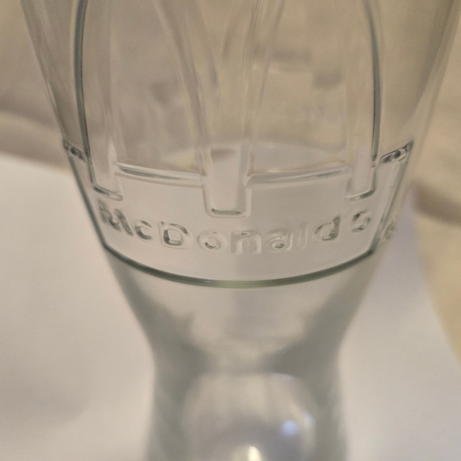 Vintage 1992 McDonald\'s Embossed Golden Arches 16oz Clear Soda Fountain Glass Vintage 1992 McDonald\'s Embossed Golden Arches 16oz Clear Soda Fountain Glass