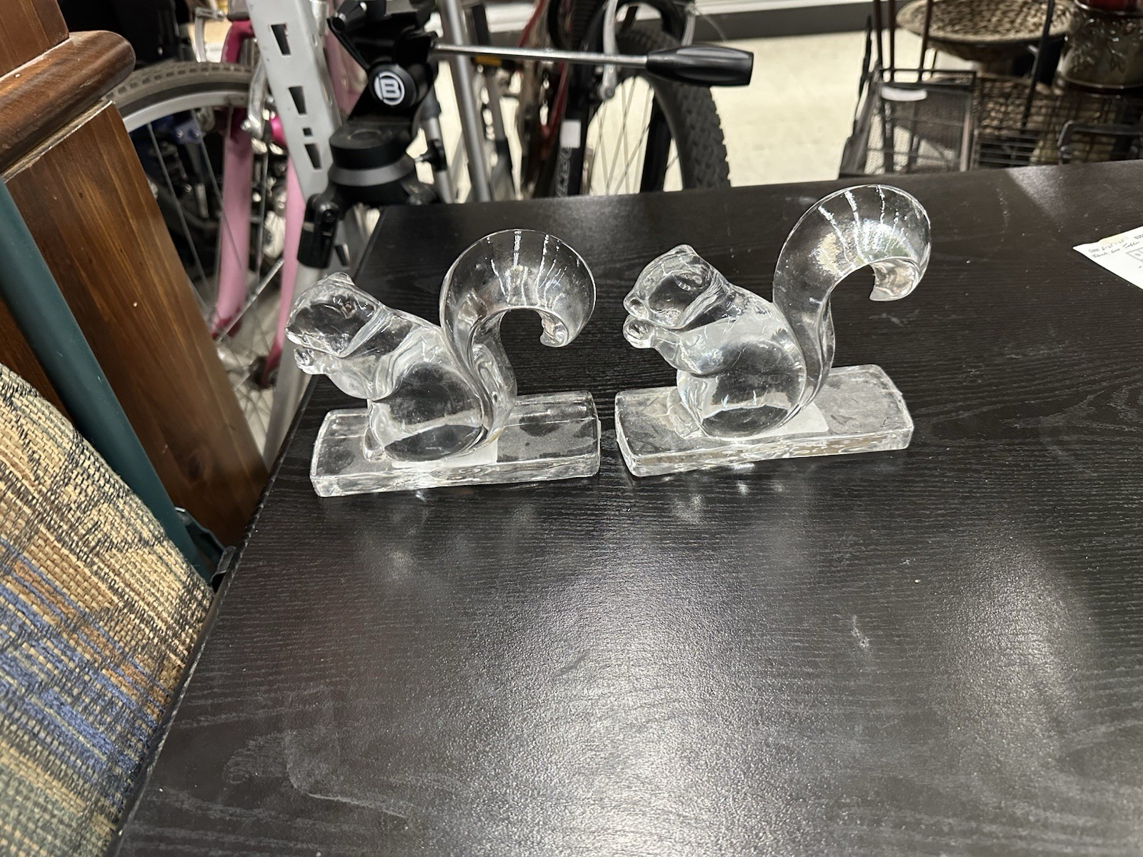 Paden City Glass Book ends Pair of Squirrels Excellent Condition 5 3/8 Paden City Glass Book ends Pair of Squirrels Excellent Condition 5 3/8