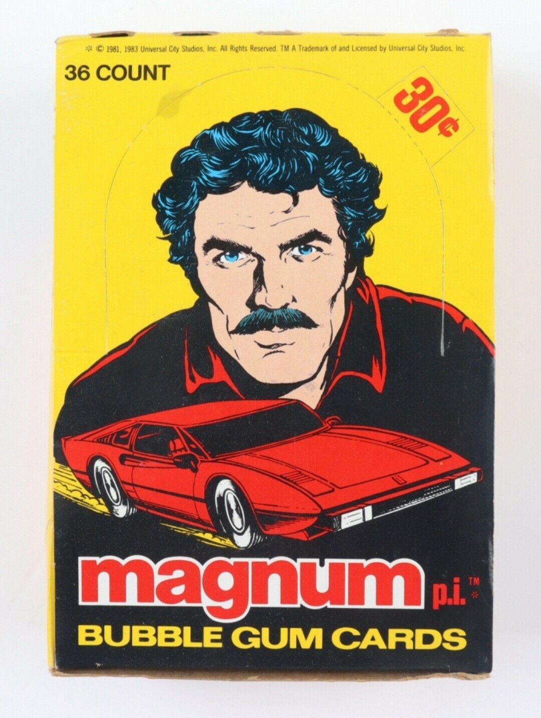 1983 Donruss Magnum PI Cards | Wax Box 36 Sealed-Unopened Packs - Tom Selleck