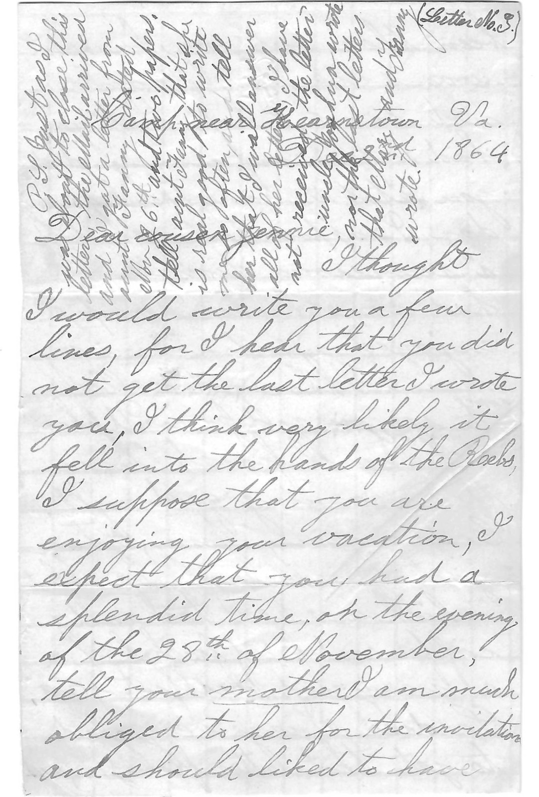 26th MA Volunteer Infantry: Mail Falling Into Rebel Hands, Prisoners Brought In