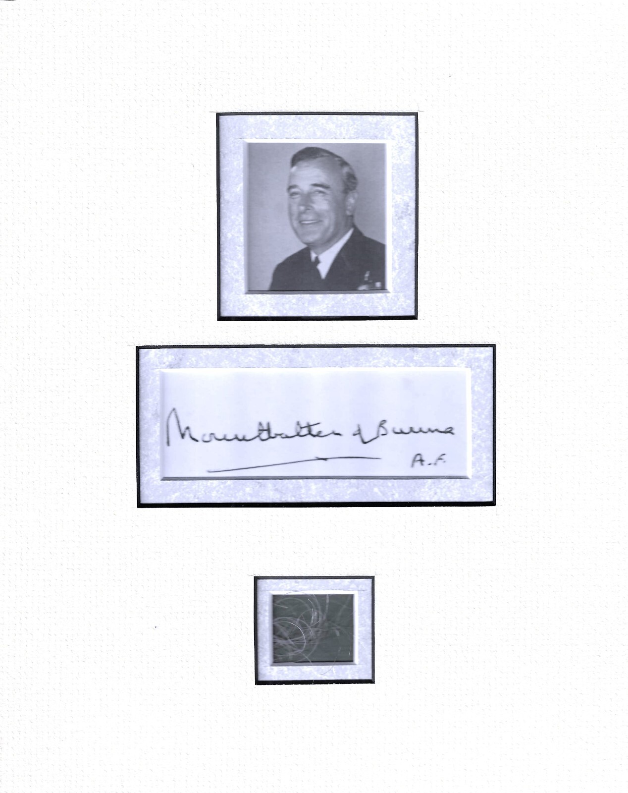 Lord Louis Mountbatten, Signature and Lock of Hair, British Royalty Lord Louis Mountbatten, Signature and Lock of Hair, British Royalty