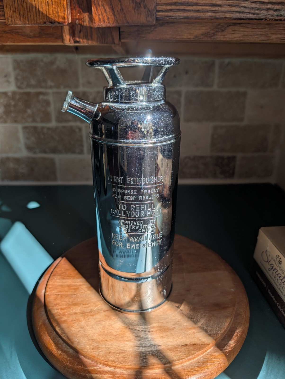 Vintage Chrome Thirst Extinguisher Musical Cocktail Shaker Original Box Vintage Chrome Thirst Extinguisher Musical Cocktail Shaker Original Box