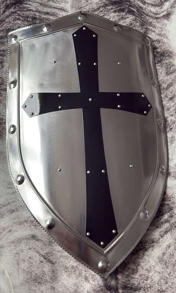 Medieval Knight Warrior Crusader Metal Shield Black Cross Knights Of Templar Medieval Knight Warrior Crusader Metal Shield Black Cross Knights Of Templar