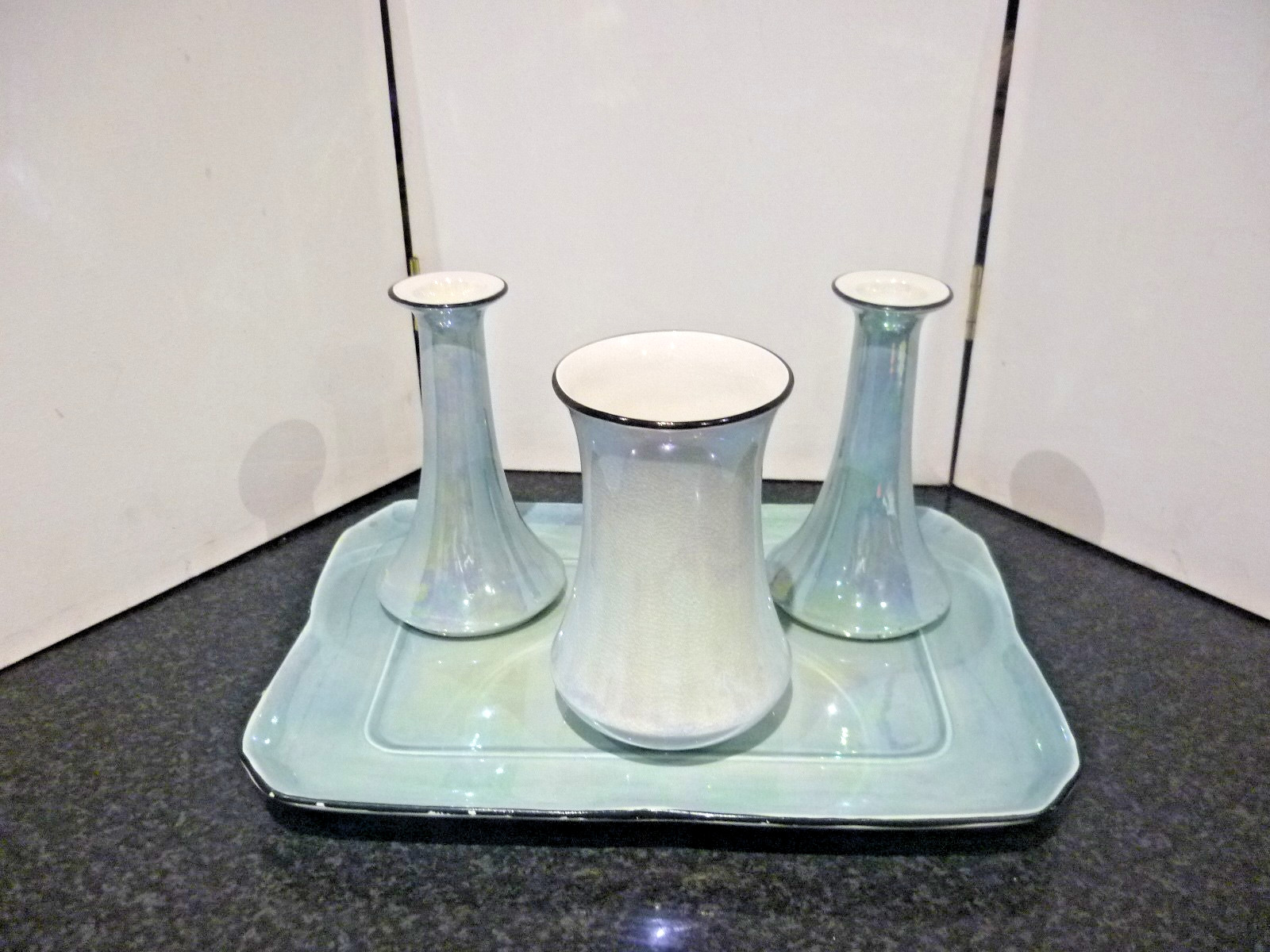 Art Deco Luster ware 4 piece Vanity set Art Deco Luster ware 4 piece Vanity set