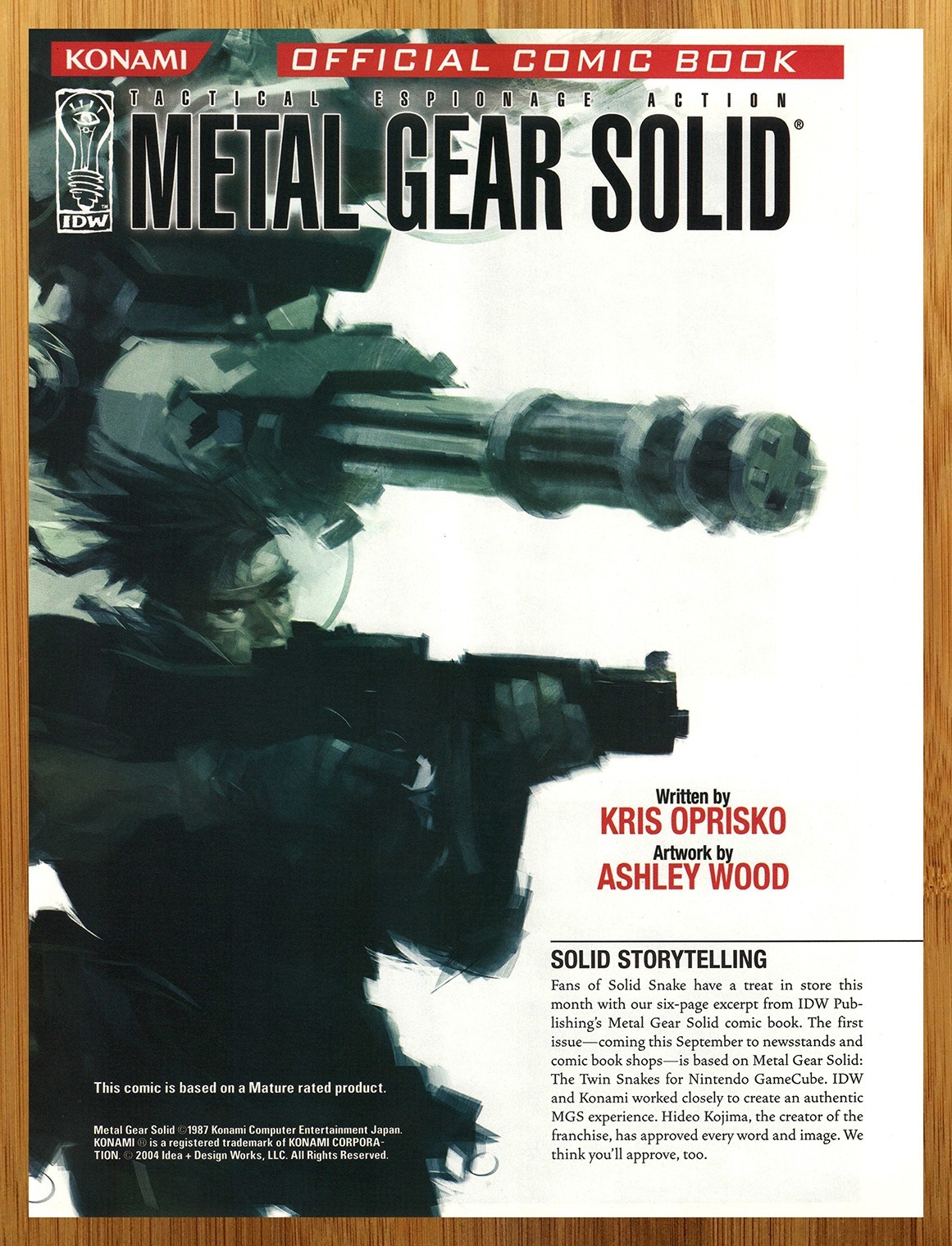 2004 Metal Gear Solid Official Comic IDW Print Ad/Poster Authentic Promo Art