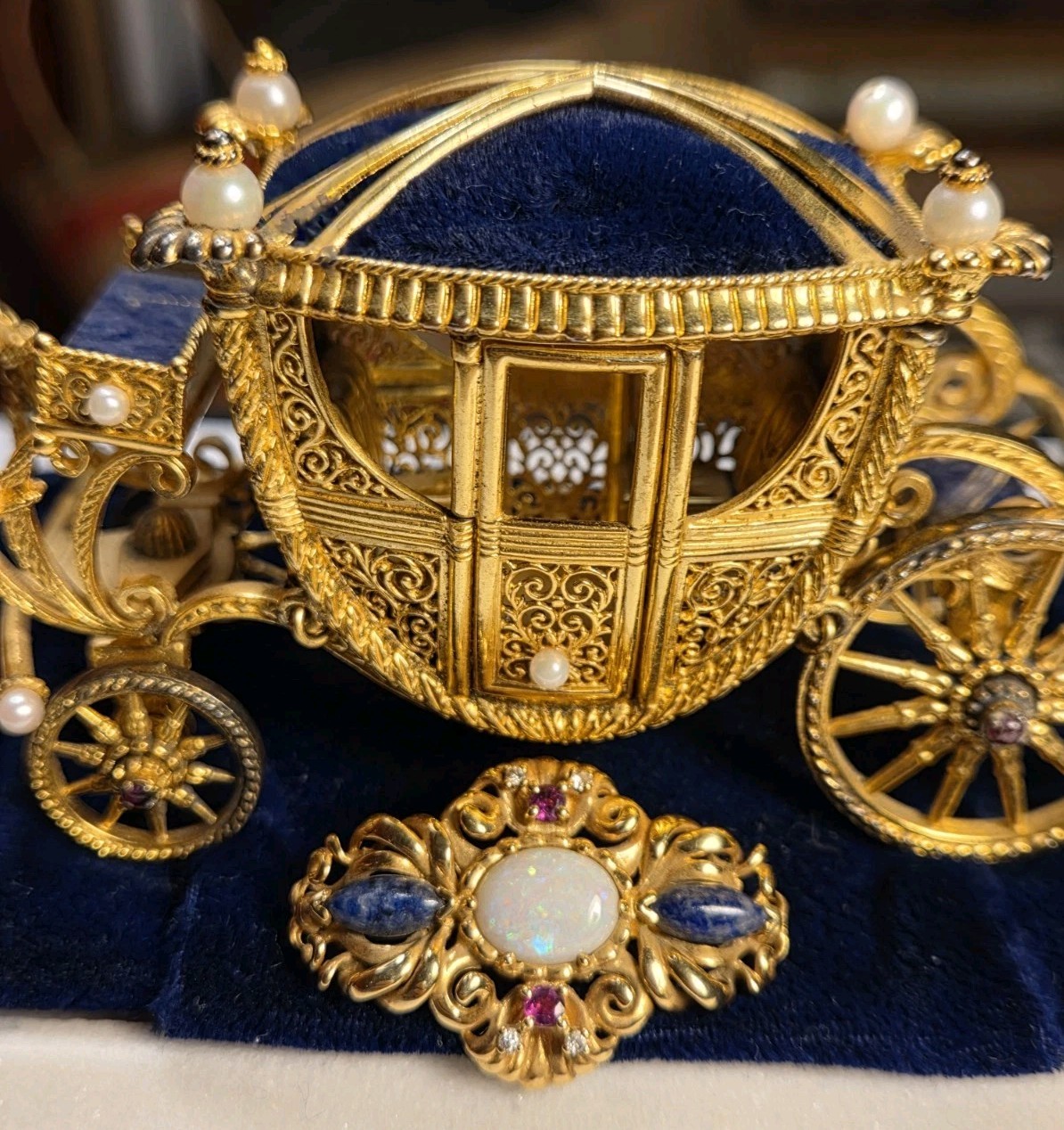 The Igor Carl Faberge Imperial Wedding Coach 1985 #276 Including 18k Gold Brooch The Igor Carl Faberge Imperial Wedding Coach 1985 #276 Including 18k Gold Brooch
