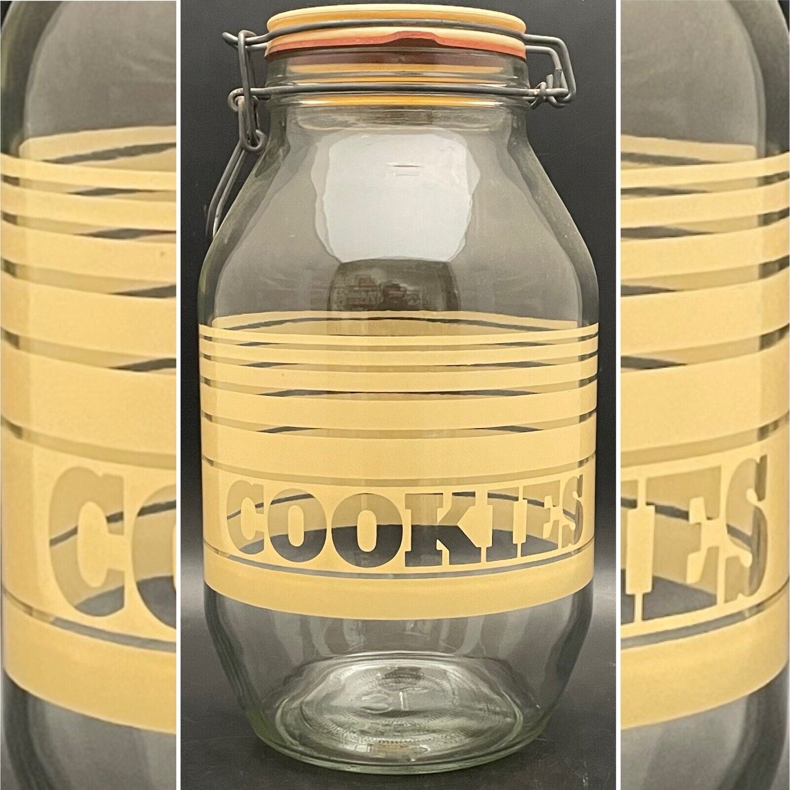 Wheaton Farmhouse Cookie Jar Metal Bail c1970s Made in USA 10.5\