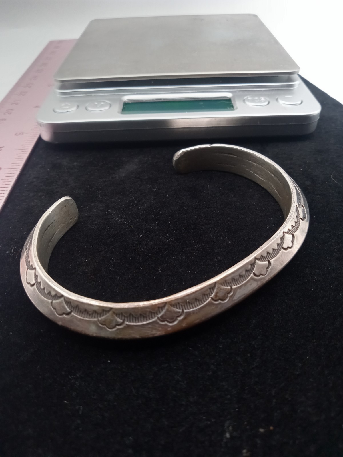 Vintage Navajo Coin Silver Ingot Cuff  Heavy 58.68g Carinated-Handmade