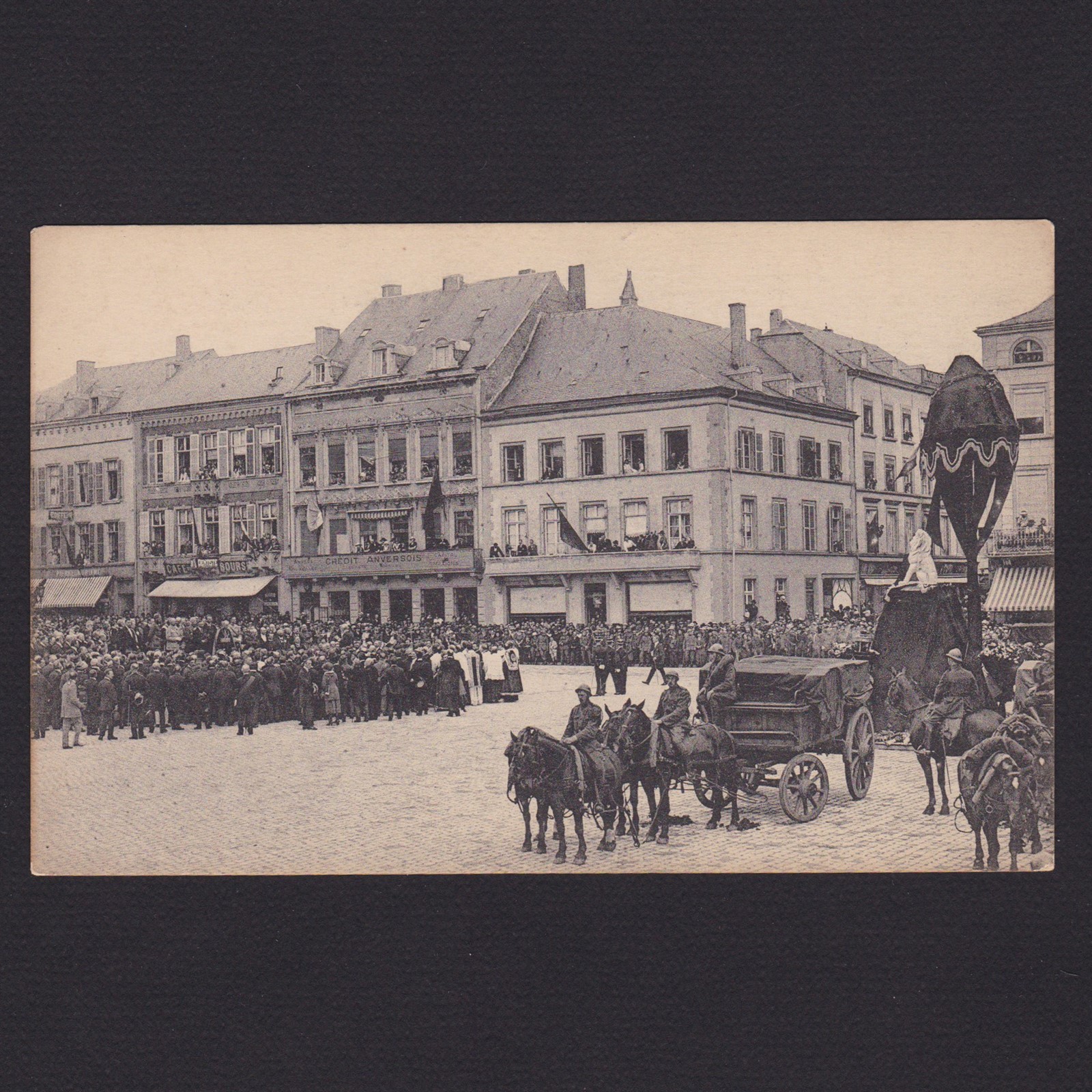 BELGIUM, Postcard, Patriotic demonstration, Le Place Leopold during the speeches