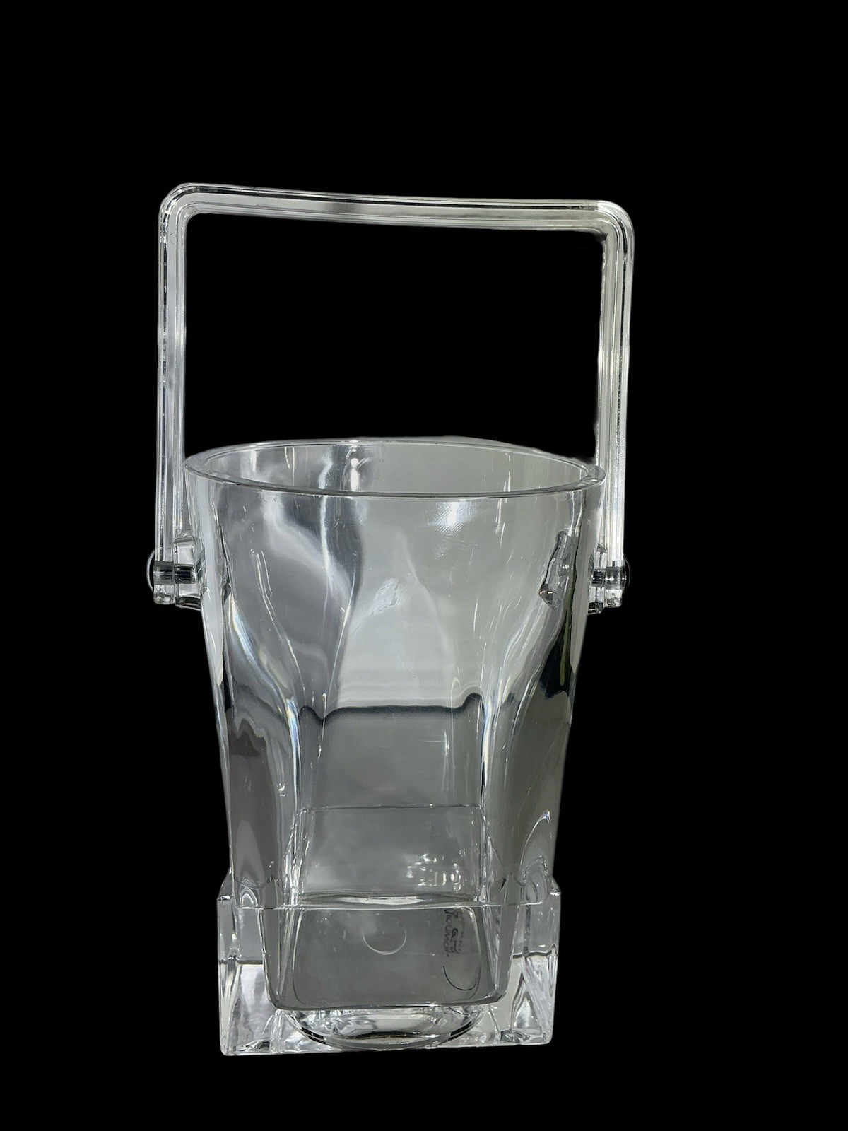 Grainware Carlisle Lucite Retro Crystal Clear Square Vintage Ice Bucket