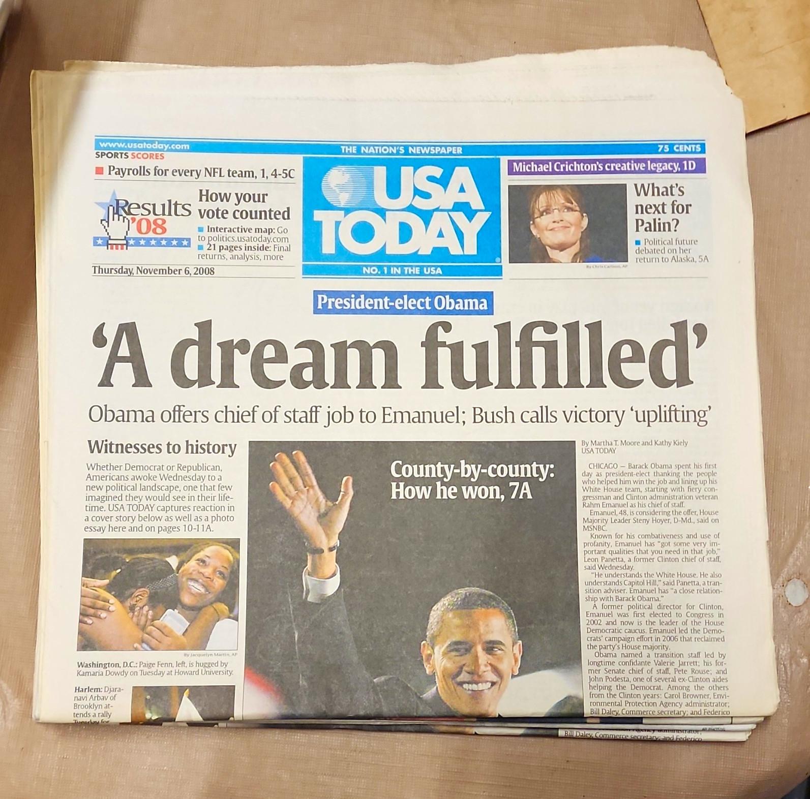 USA TODAY, Winston-Salem Journal & The Chronicle Obama Election Papers 2008-10