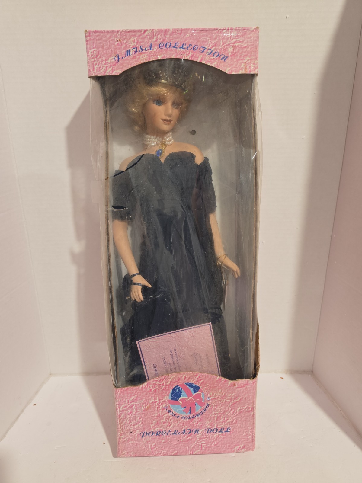 Princess Diana Porcelain Doll J.Misa Collection Blue Velvet Dress Box Damage Princess Diana Porcelain Doll J.Misa Collection Blue Velvet Dress Box Damage