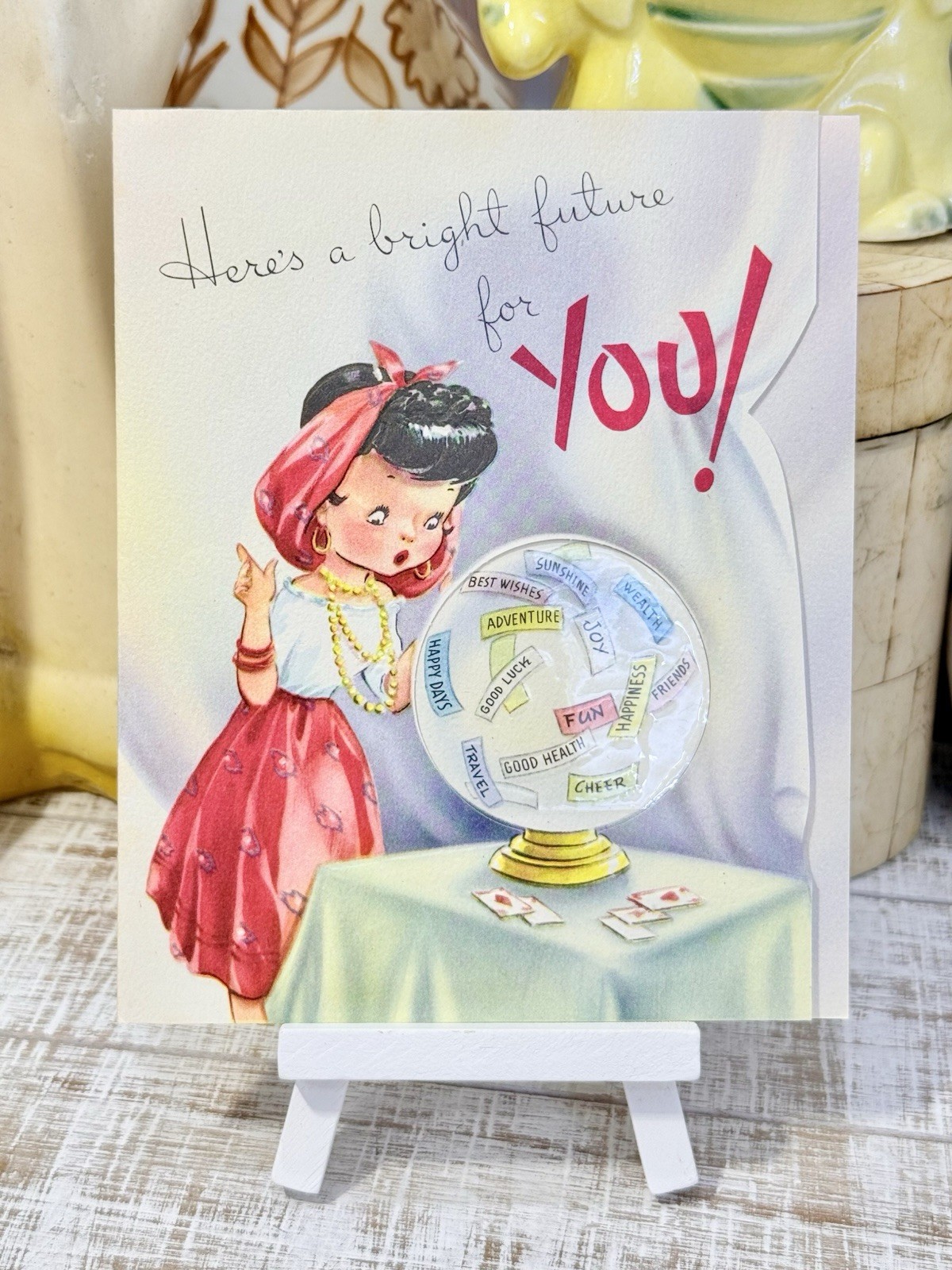 Vintage Fortune Teller Greeting Card Gypsy Crystal Ball Psychic New Old Stock Vintage Fortune Teller Greeting Card Gypsy Crystal Ball Psychic New Old Stock