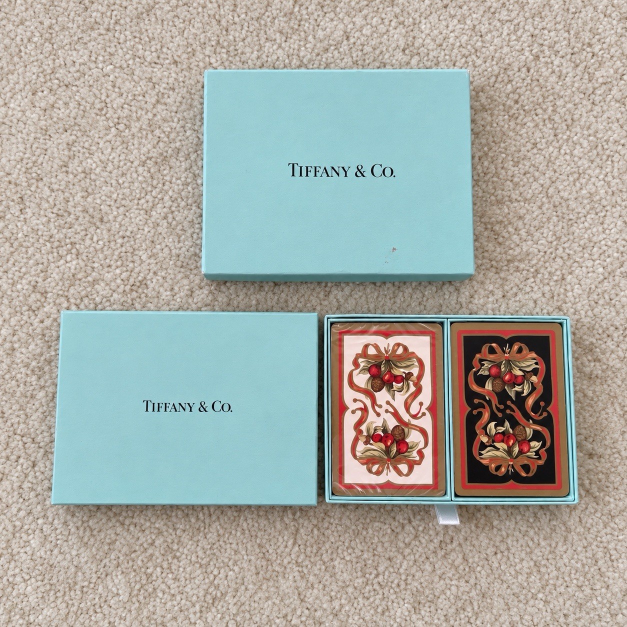 Tiffany & Co Christmas Holiday Playing Cards 2 Decks Blue Box One Sealed Tiffany & Co Christmas Holiday Playing Cards 2 Decks Blue Box One Sealed