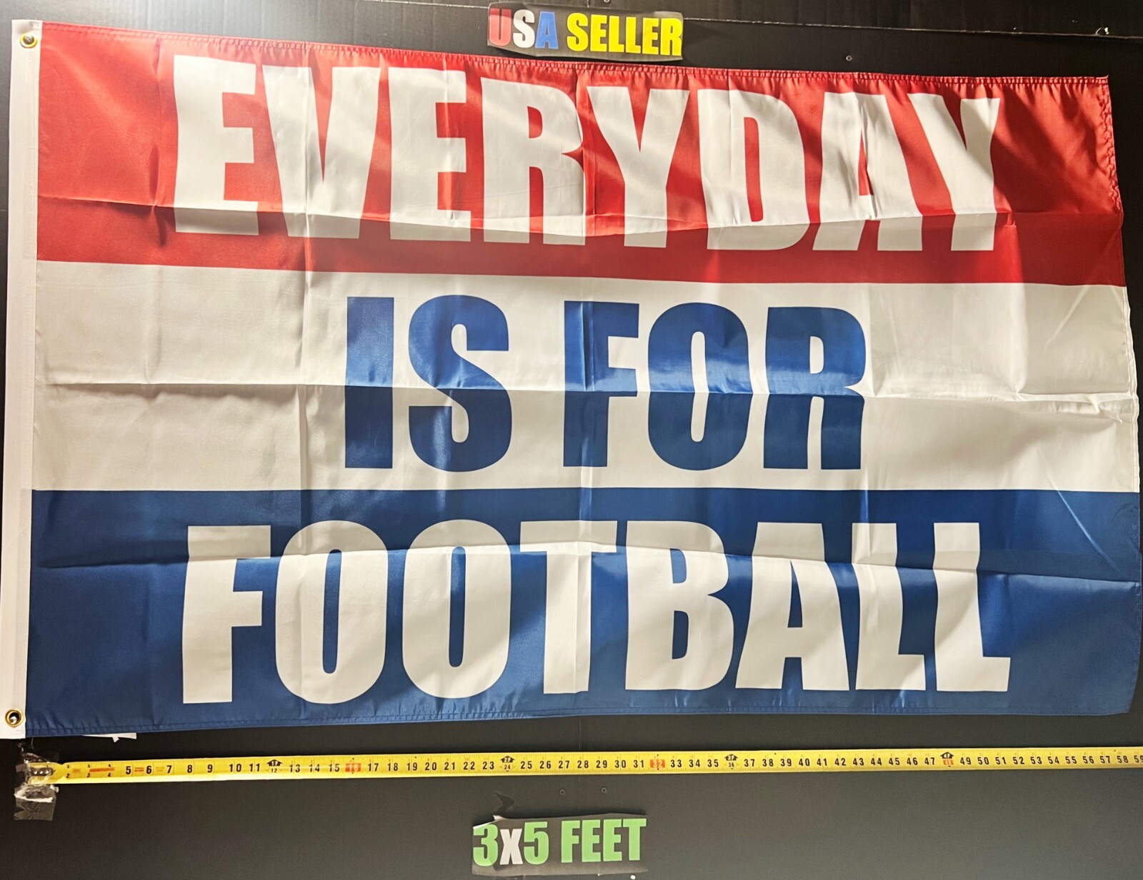 Football Flag Everyday Is Football Man Cave America USA Sign 3x5' Football Flag Everyday Is Football Man Cave America USA Sign 3x5'