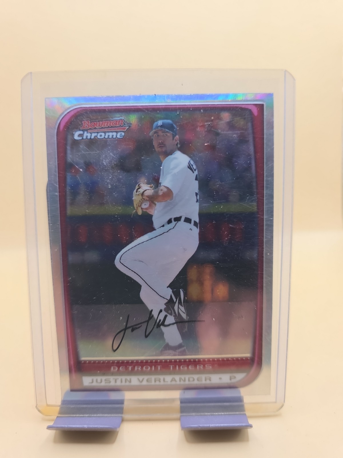 2008 Bowman Chrome Refractor #102 Justin Verlander Tigers 2008 Bowman Chrome Refractor #102 Justin Verlander Tigers