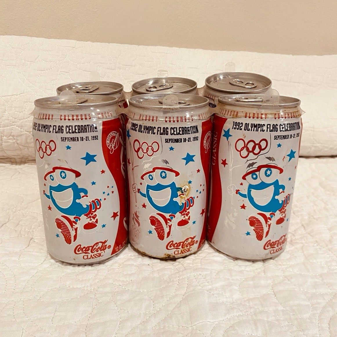 Vintage 1992 Olympic Flag Celebration Coca-Cola Cans (Sealed 6-Pack) - Izzy Masc Vintage 1992 Olympic Flag Celebration Coca-Cola Cans (Sealed 6-Pack) - Izzy Masc