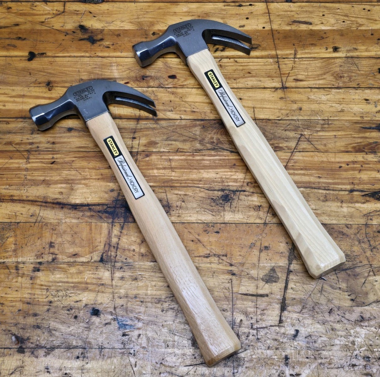 NEW Stanley Professional 16oz Hammer Hickory Handle 21-160 Lot Of 2 NEW Stanley Professional 16oz Hammer Hickory Handle 21-160 Lot Of 2