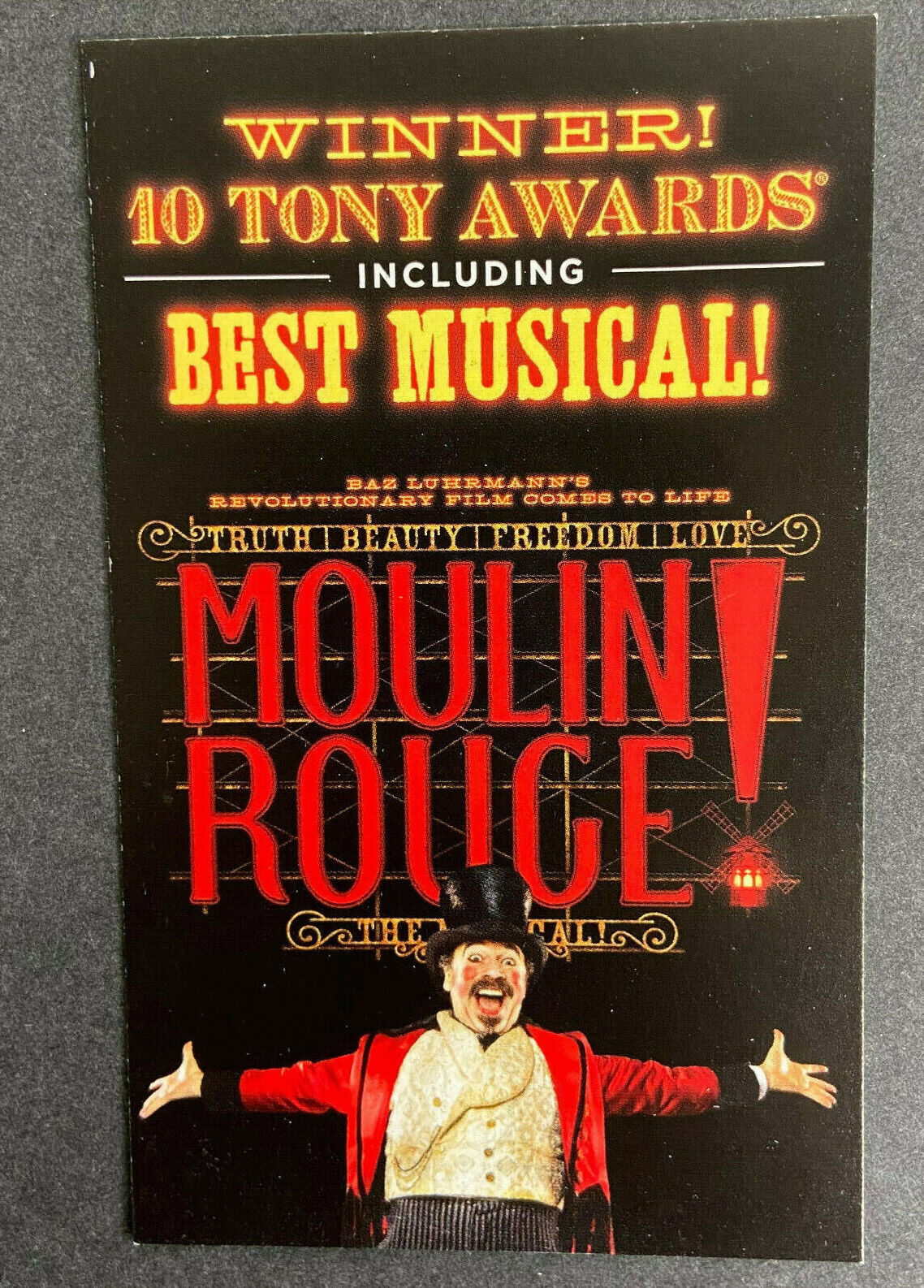 Moulin Rouge Promo Ad Flyer Handbill Pocket NYC NY New York City Broadway 