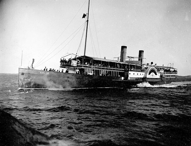 Port Phillip Bay Victoria ca 1910 The paddlesteamer \'PS Ozone\' OLD PHOTO