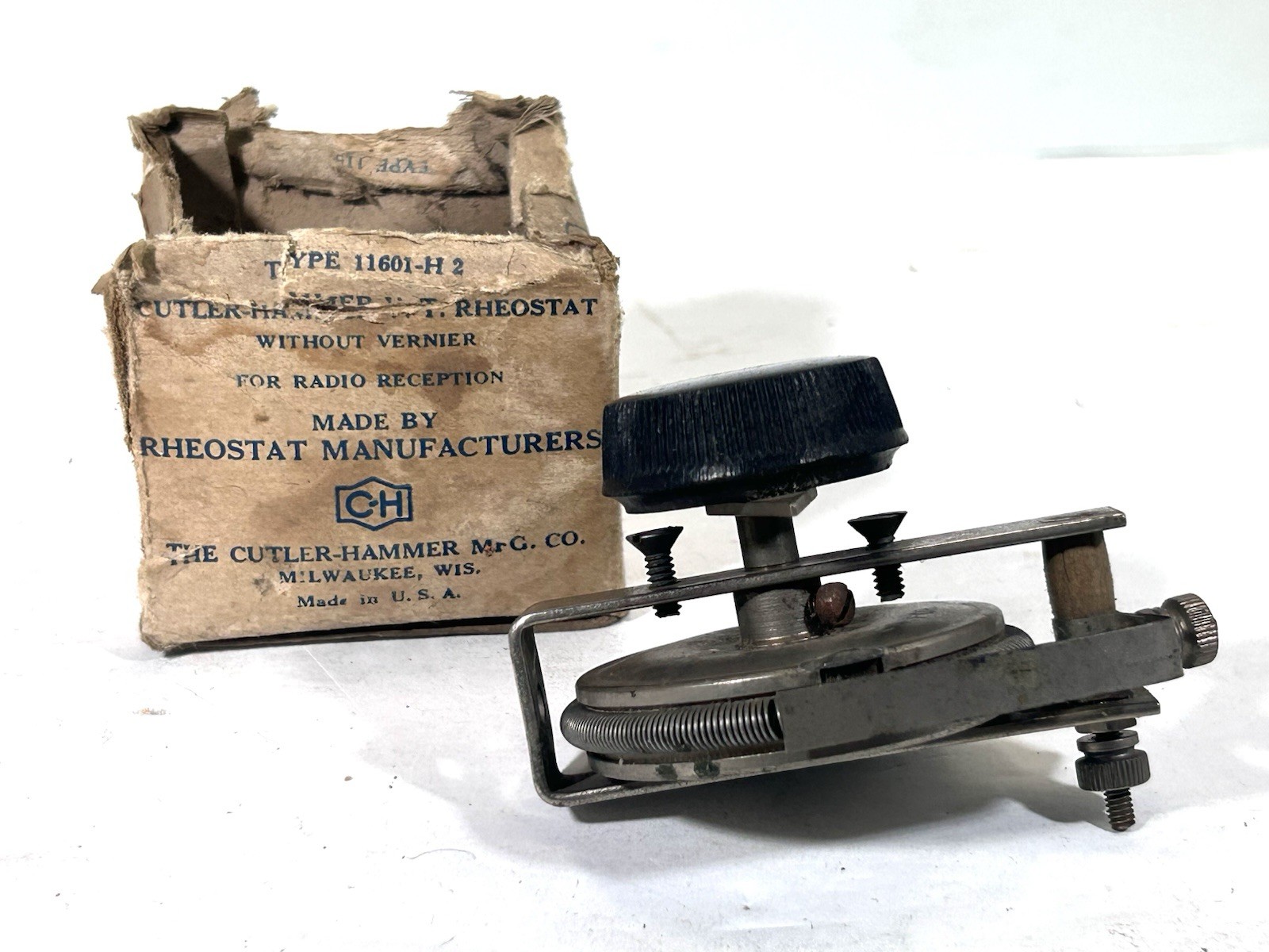Vtg 1922-25 CH Cutler-Hammer Rheostat For Radio Reception W/O Vernier • Bakelite Vtg 1922-25 CH Cutler-Hammer Rheostat For Radio Reception W/O Vernier • Bakelite