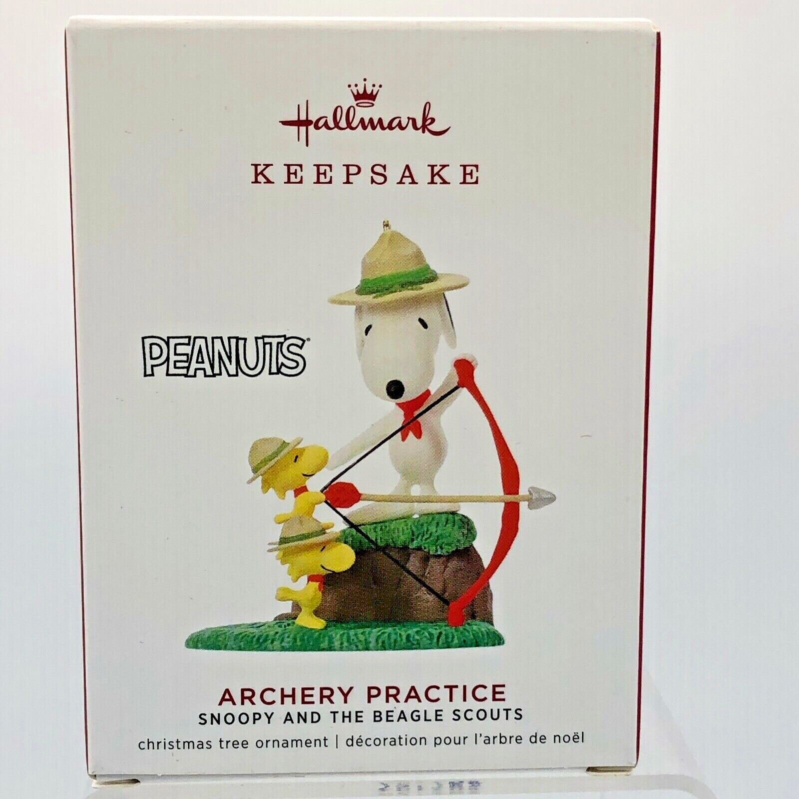 Hallmark Ornament-2019-Archery Practice-SNOOPY and the Beagle Scouts-PEANUTS