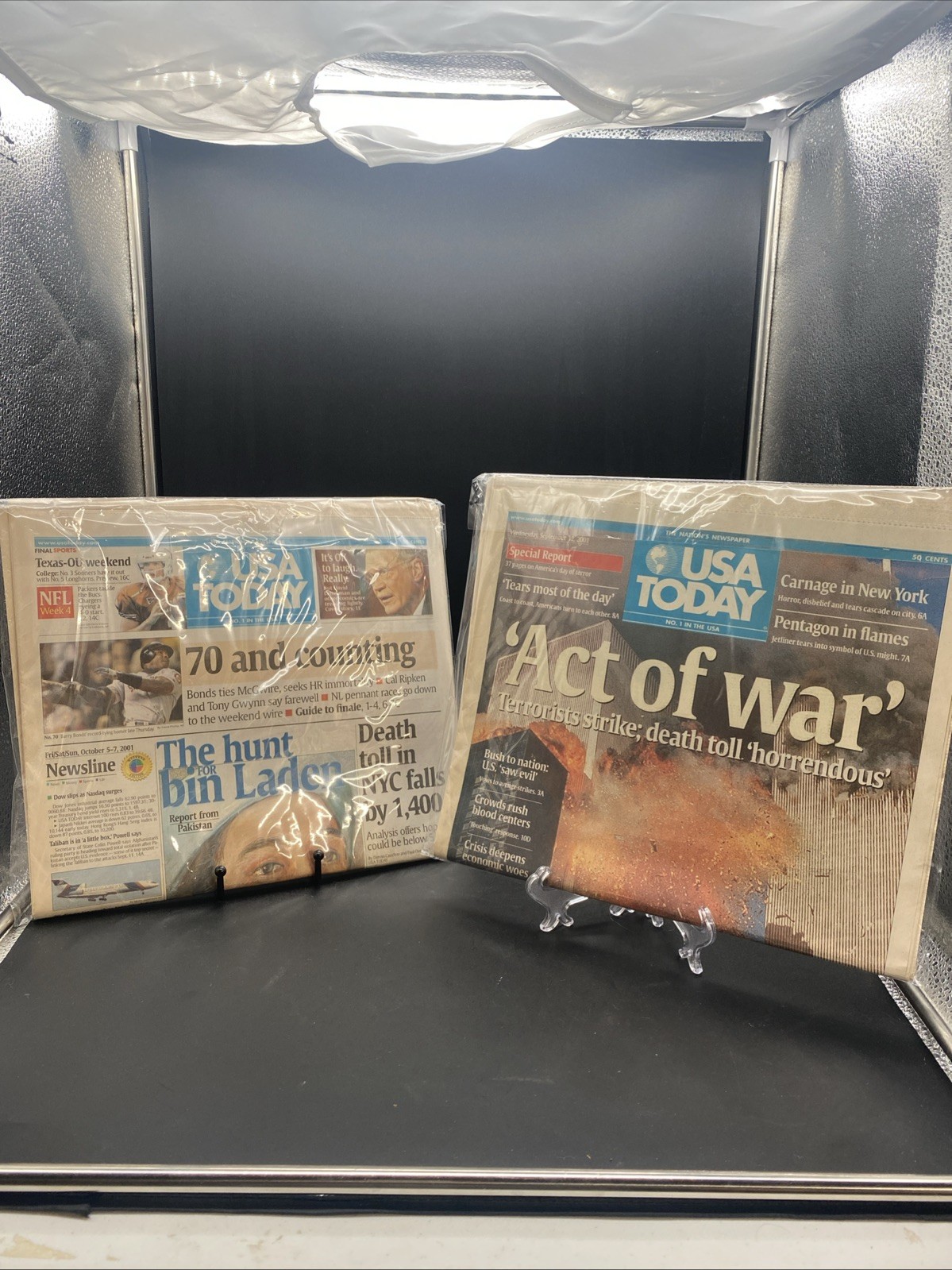 USA Today September 12, 2001 \'Act of war\' 9/11 coverage, Hunt For Bin Laden USA Today September 12, 2001 \'Act of war\' 9/11 coverage, Hunt For Bin Laden