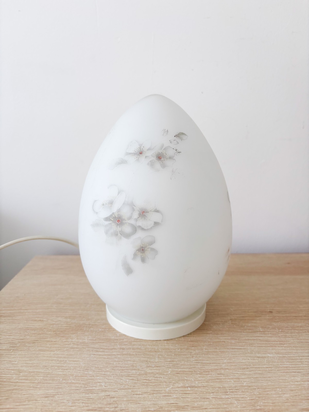 Floral Glass Egg Lamp Rare Vintage 1960s Swedish Rosdala Glassworks Mid Century Floral Glass Egg Lamp Rare Vintage 1960s Swedish Rosdala Glassworks Mid Century