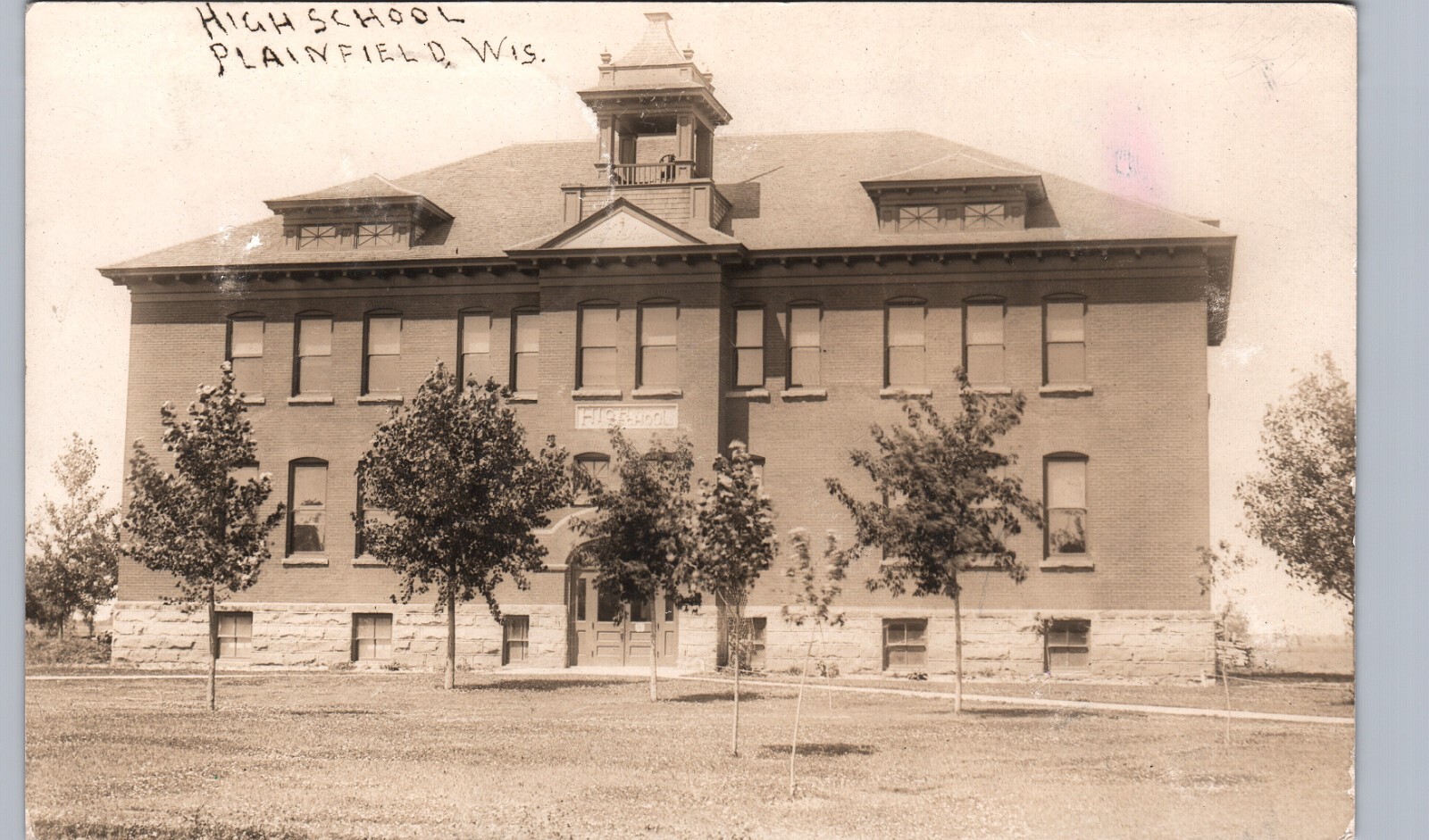 HIGH SCHOOL plainfield wi real photo postcard rppc wisconsin history HIGH SCHOOL plainfield wi real photo postcard rppc wisconsin history