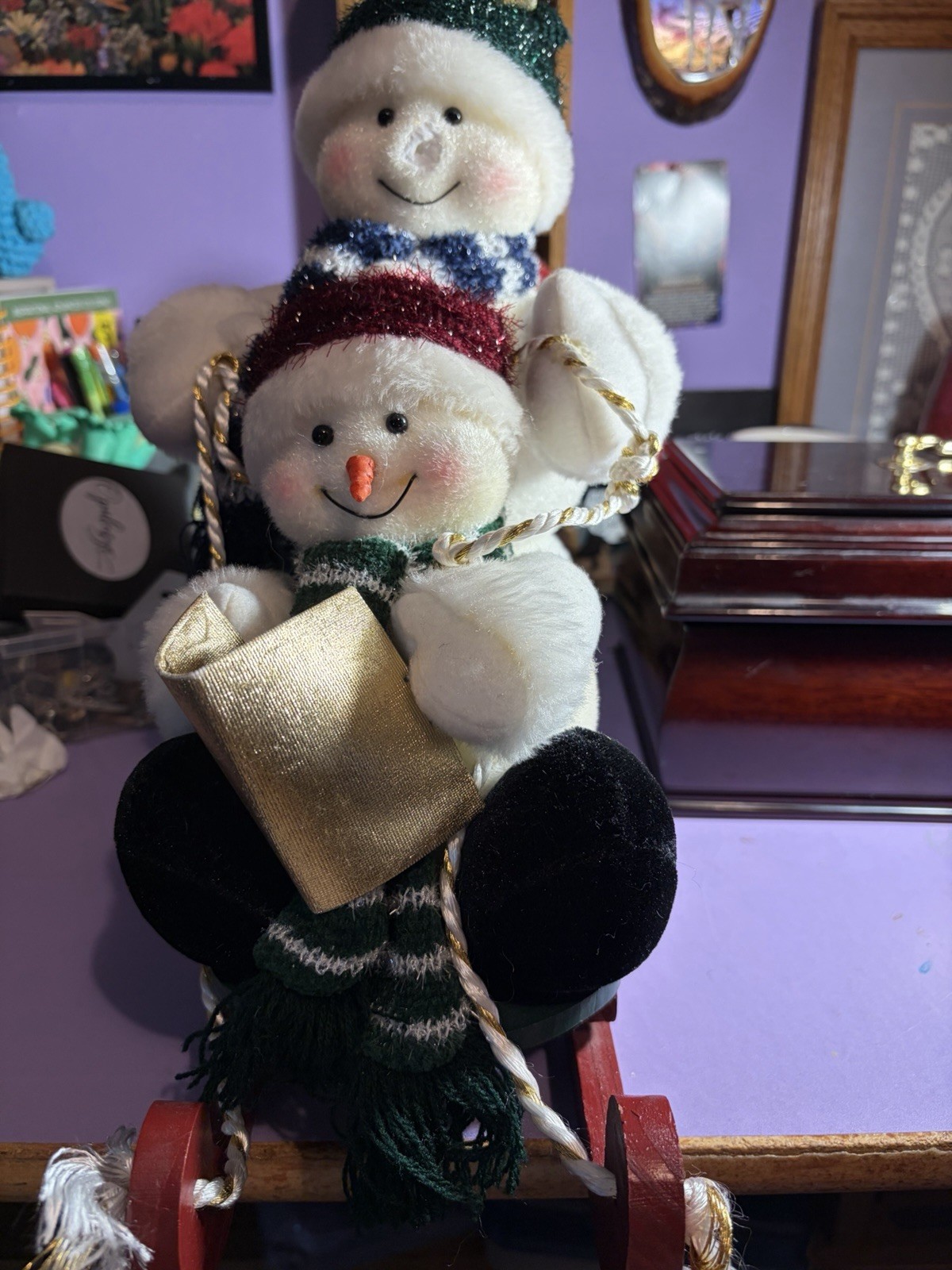 Avon 2000 A Magical Winter Sleigh Ride Musical Snowmen Christmas Sled Untested Avon 2000 A Magical Winter Sleigh Ride Musical Snowmen Christmas Sled Untested