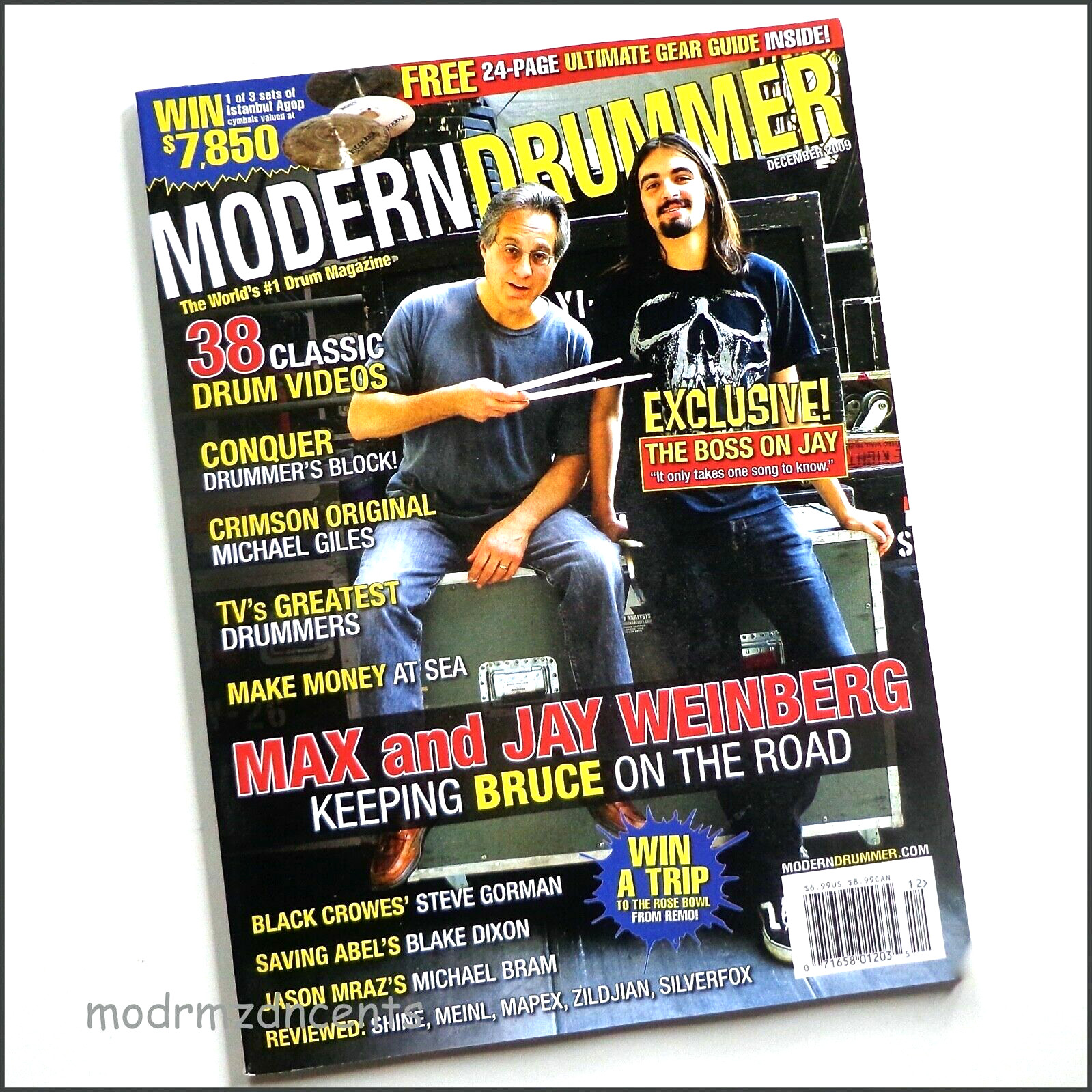 MODERN DRUMMER - Dec 2009 - MAX & JAY WEINBERG - BRUCE SPRINGSTEEN