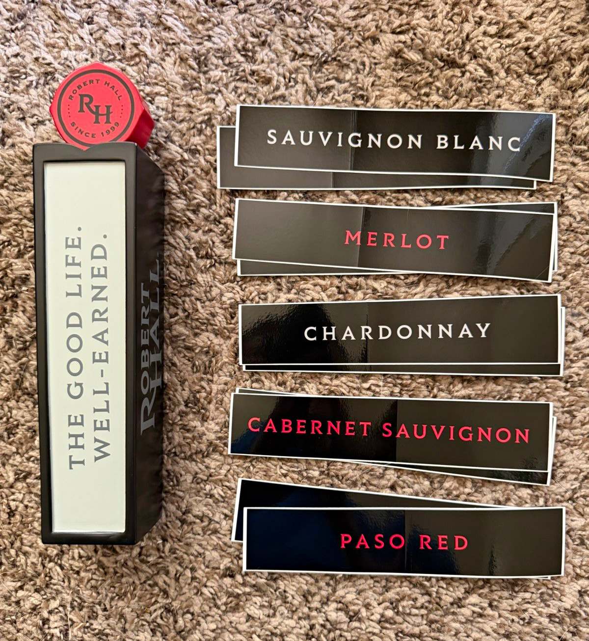 New in Box Robert Hall Winery Draft Wine Tap Handle w/ Varietal Stickers New in Box Robert Hall Winery Draft Wine Tap Handle w/ Varietal Stickers