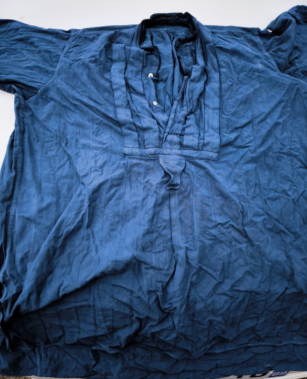 peasant shirt men indigo blue 19th century vintage ideal free shooter 1870 L old work peasant shirt men indigo blue 19th century vintage ideal free shooter 1870 L old work